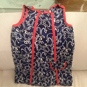 Lilly Pulitzer Blue and Red Patterned Top